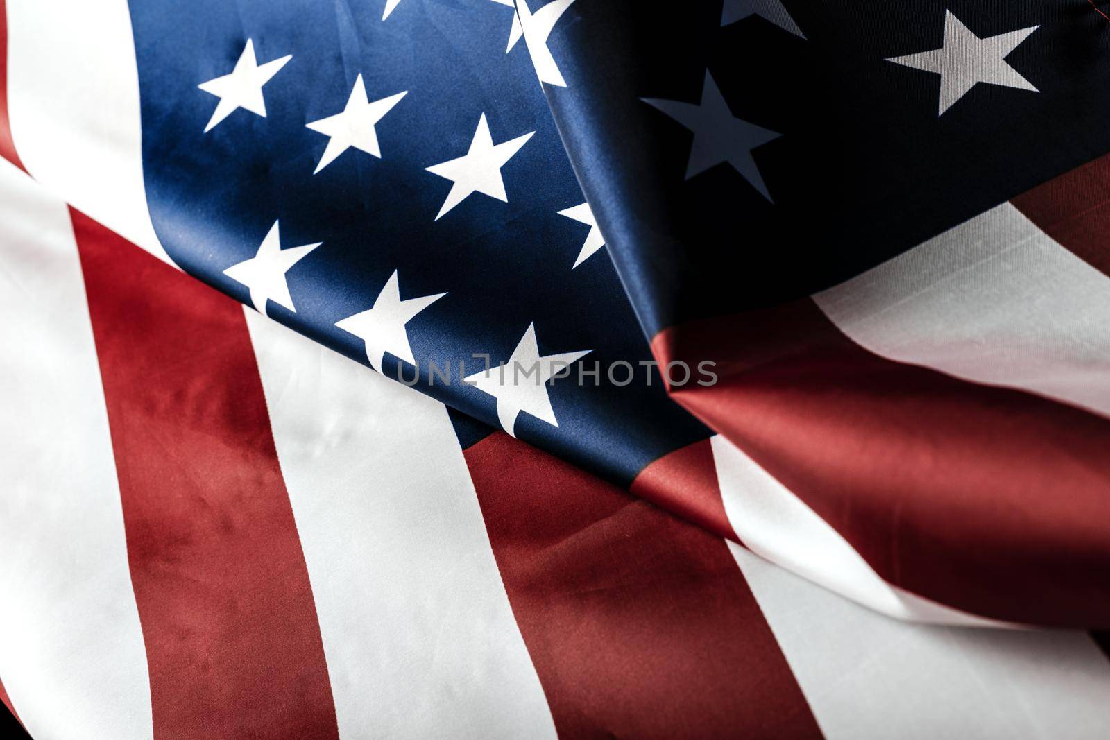 Beautifully waving star and striped American flag
