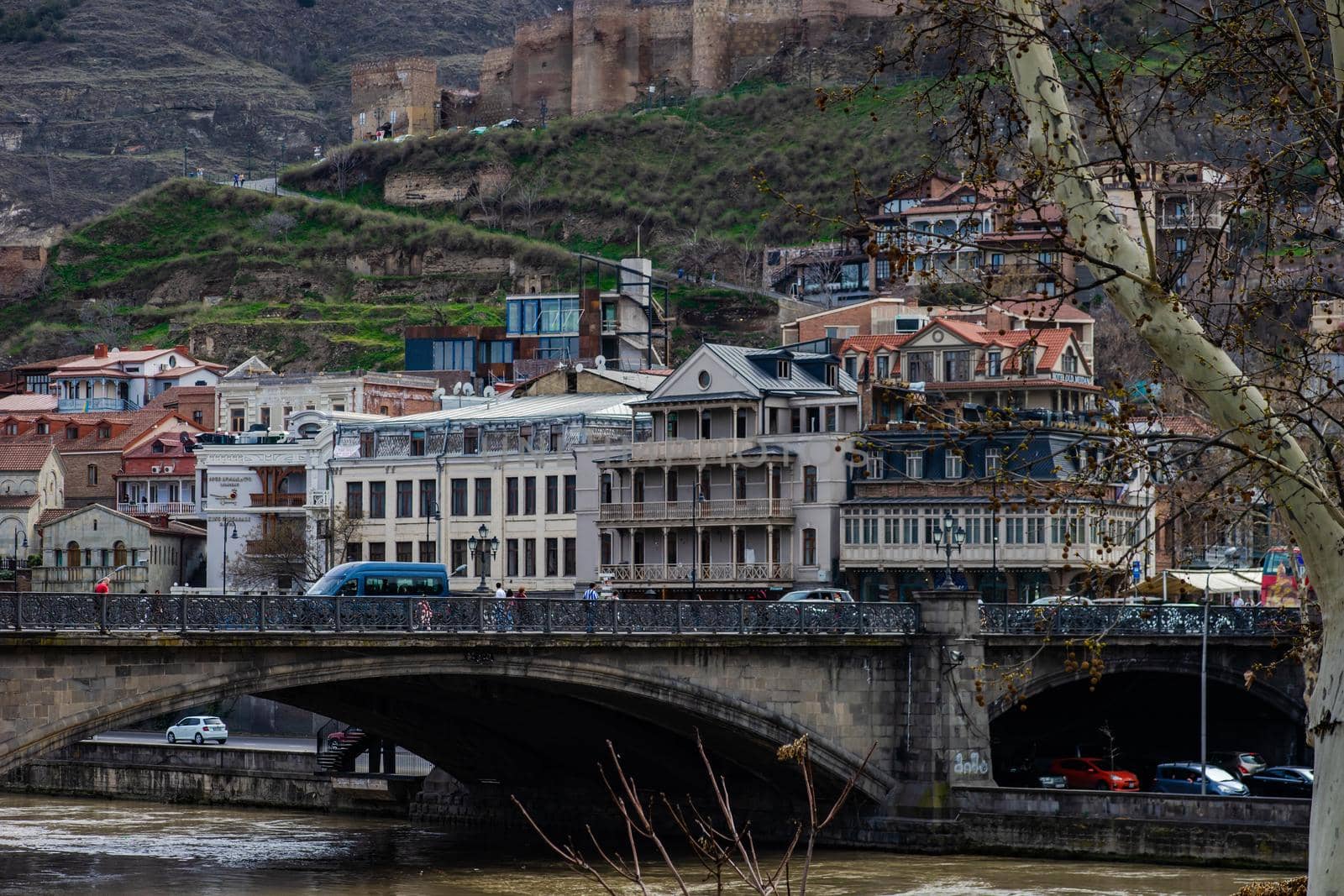 Old Tbilisi architecture in early spring time