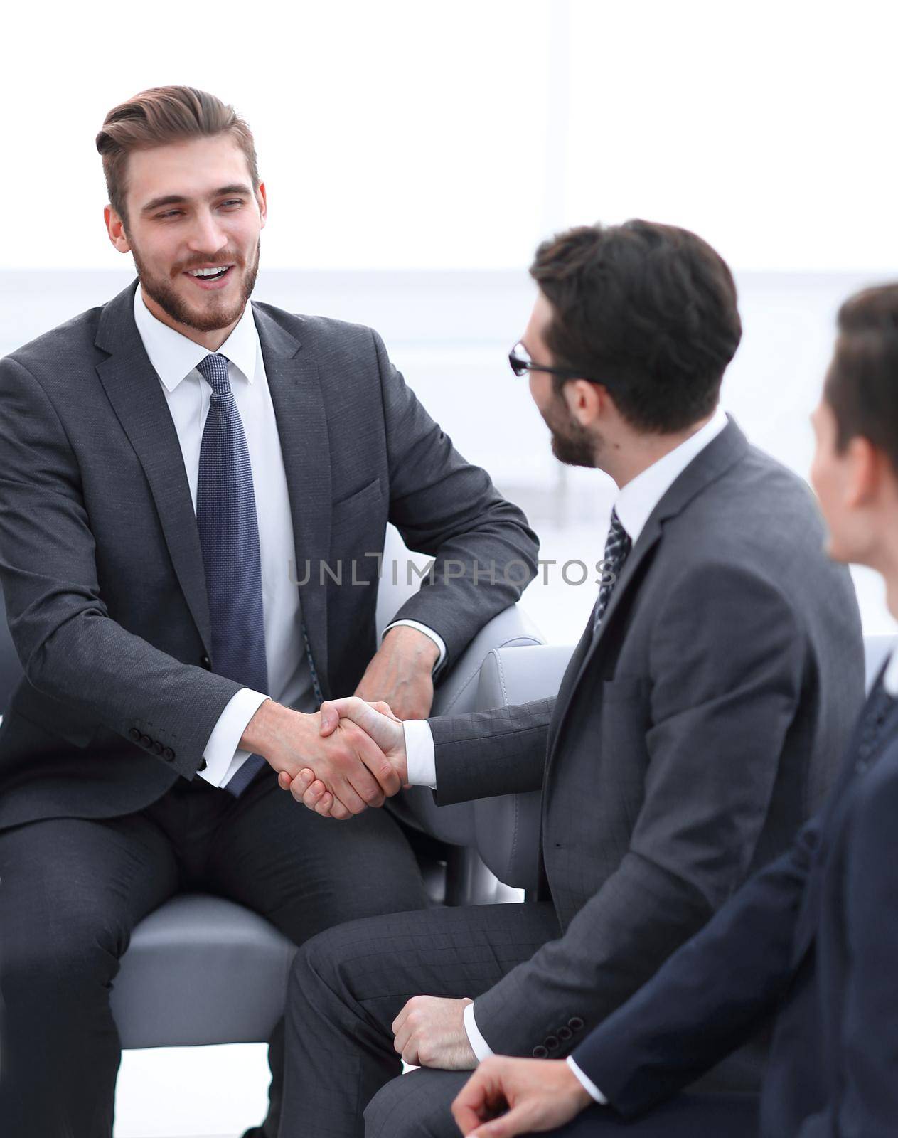 handshake business people in the office.photo with copy space