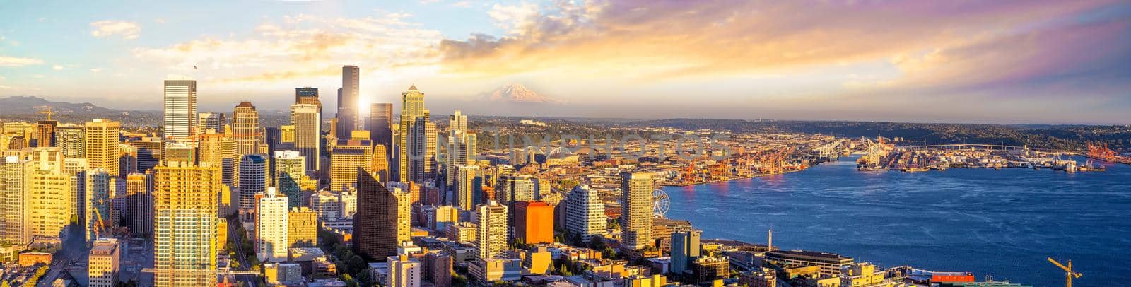 Seattle city downtown skyline cityscape in Washington State,  USA by f11photo
