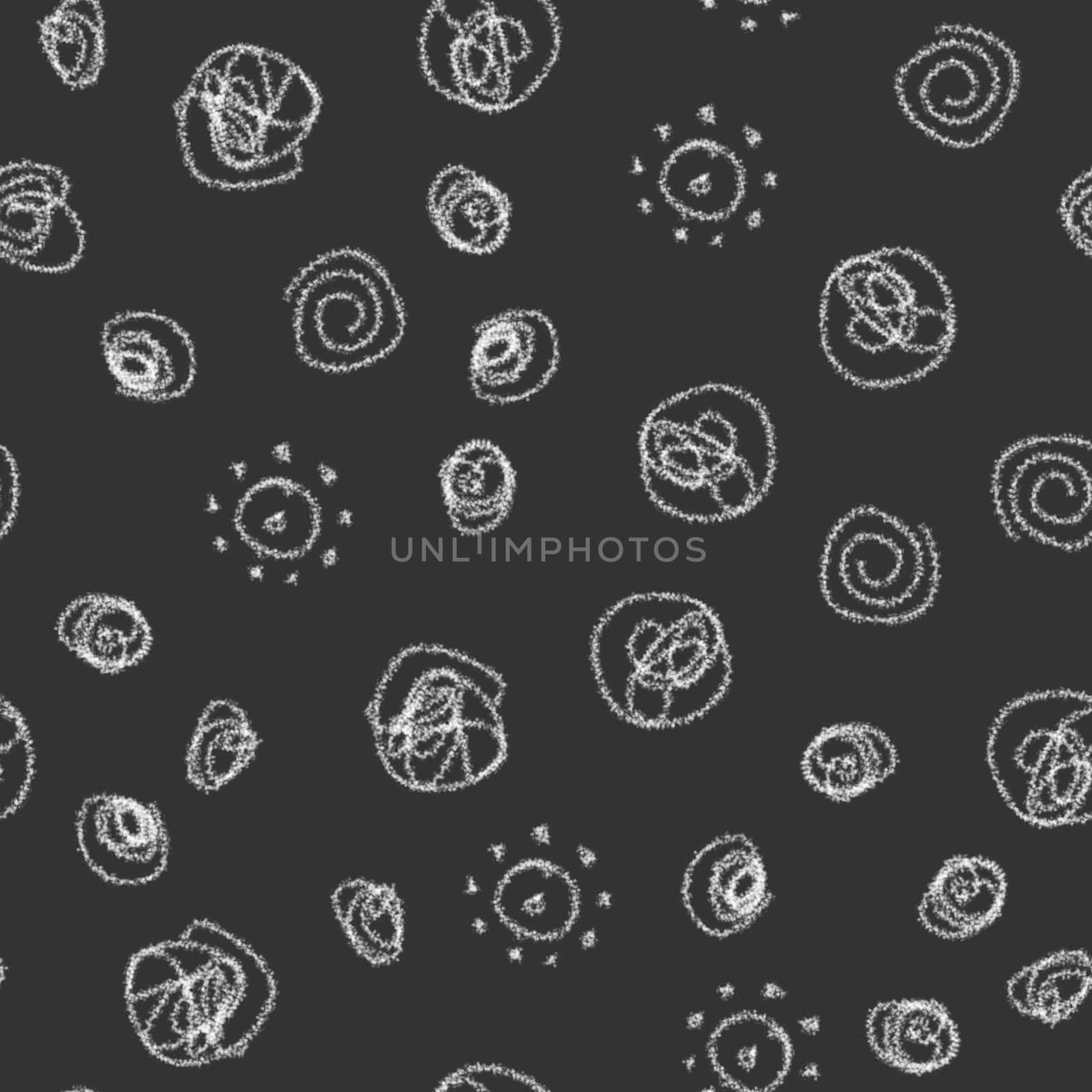Hand Drawn Snowflakes Christmas Seamless Pattern. Subtle Flying Snow Flakes on chalk snowflakes Background. Beauteous chalk handdrawn snow overlay. Delightful holiday season decoration.