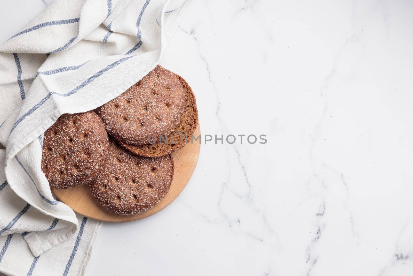 Reikaleipa - traditional finnish rye bread on a white background