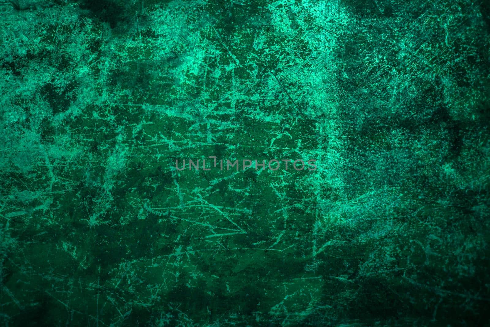 abstract scratched green painted textured surface by Chechotkin