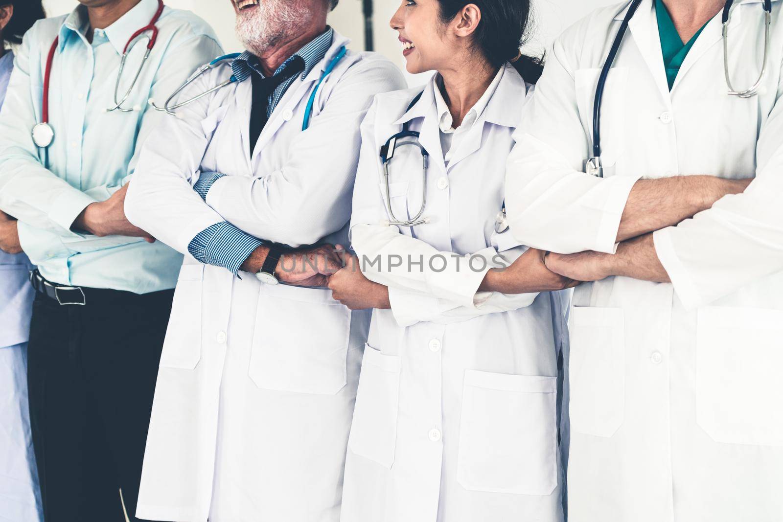 Healthcare people group working in hospital. by biancoblue