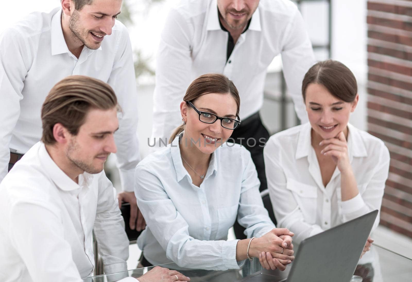 professional business team sitting at the Desk in the office.people and technology