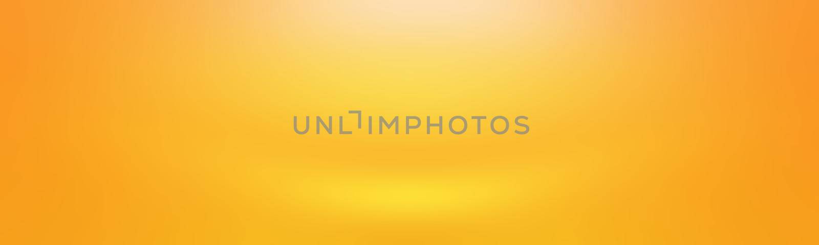 Abstract solid of shining yellow gradient studio wall room background. by Benzoix