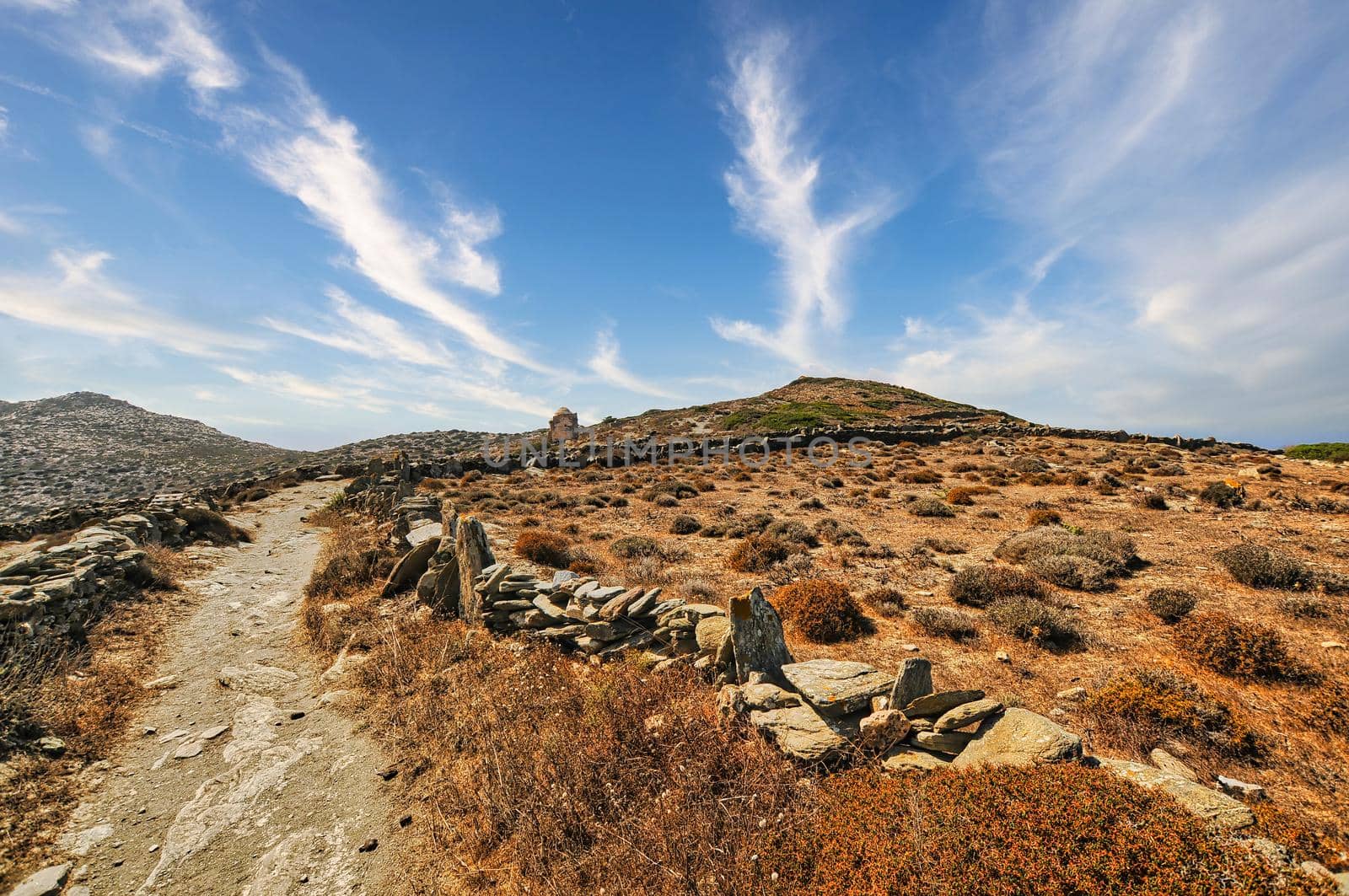 landscape of Episkopi area of Sikinos island, Cyclades, Greece