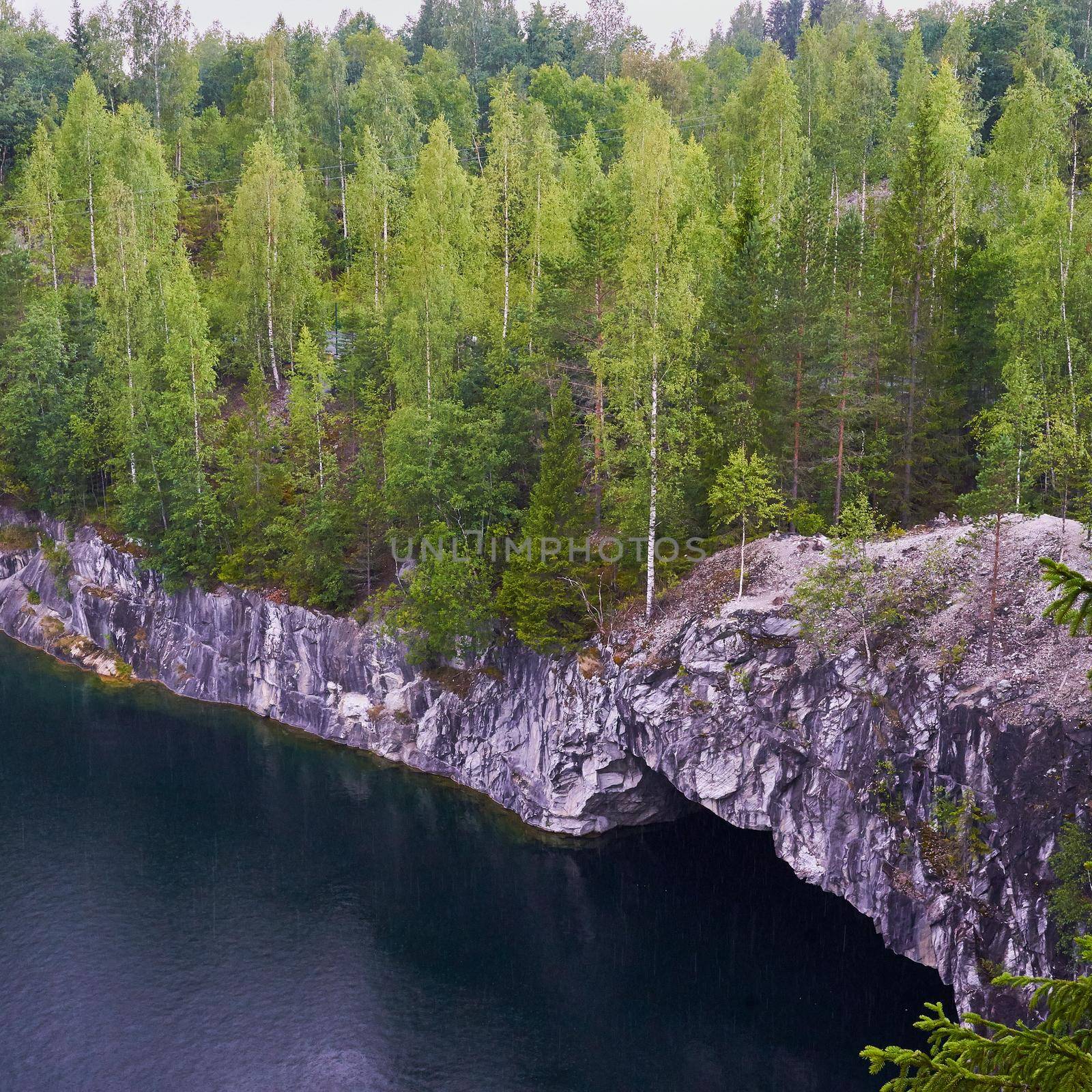 marble quarry, canyon, harsh Northern nature