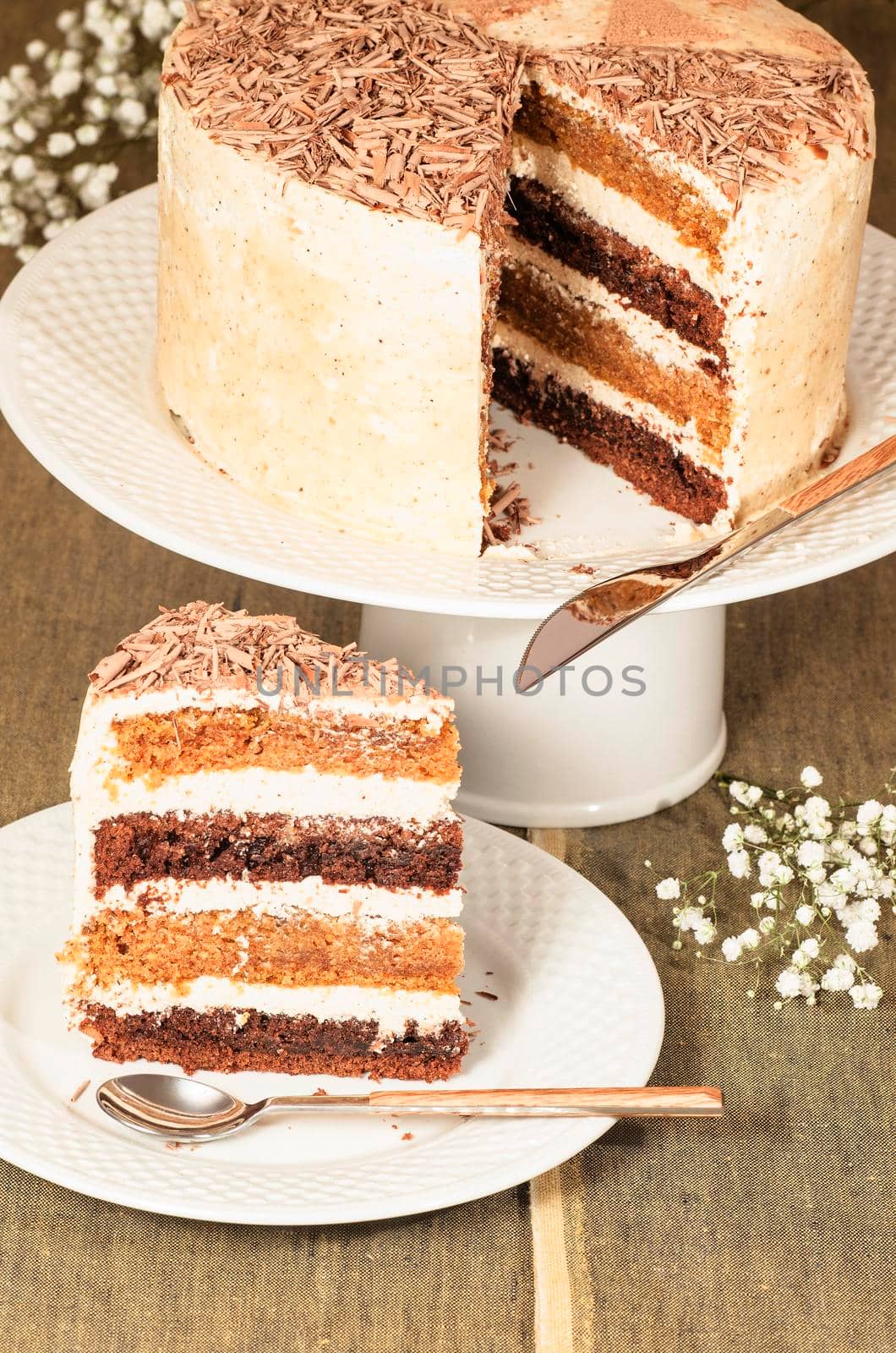 Chocolate pumpkin cake with spiced brown butter frosting for Valentine's Day. From series Pumpkin season