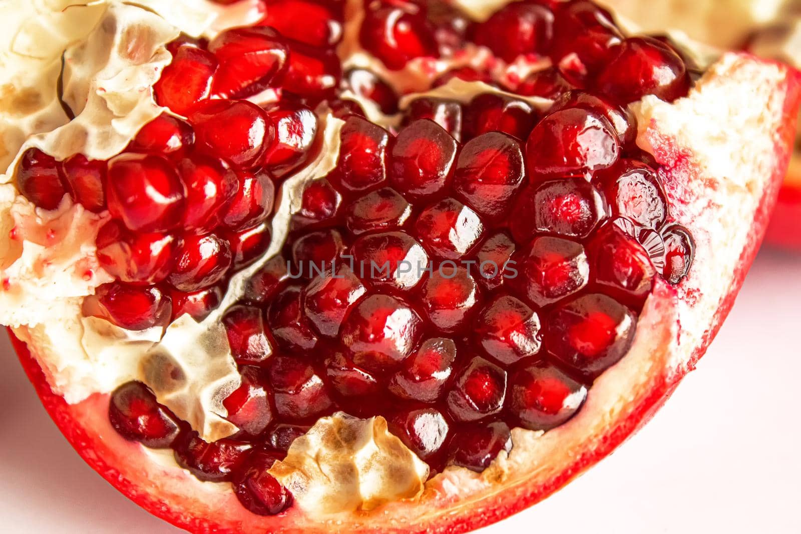 pomegranate on white background. selective focus.food