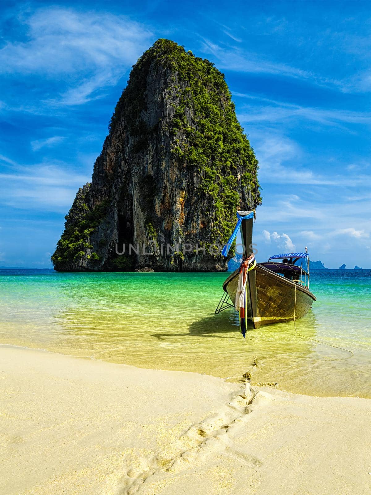 Long tail boat on beach, Thailand by dimol