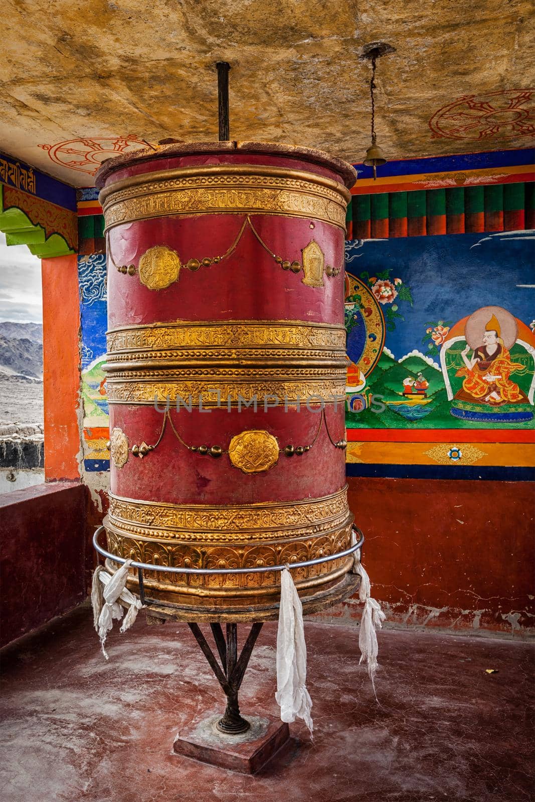 Tibetan Buddhist prayer wheel, Ladakh by dimol