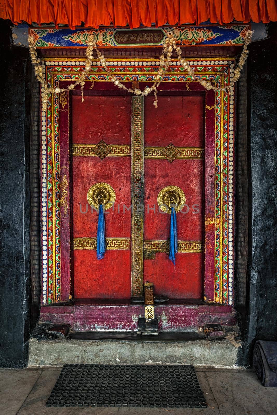 Door of Spituk monastery. Ladakh, India by dimol