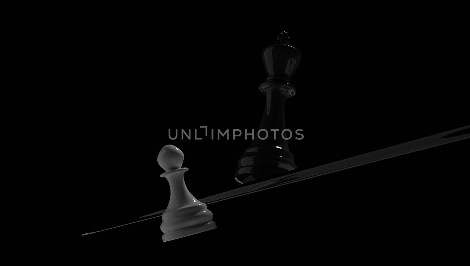 black and white chess battle,Chess victory,chess concept,3d RENDERING. by jbruiz78