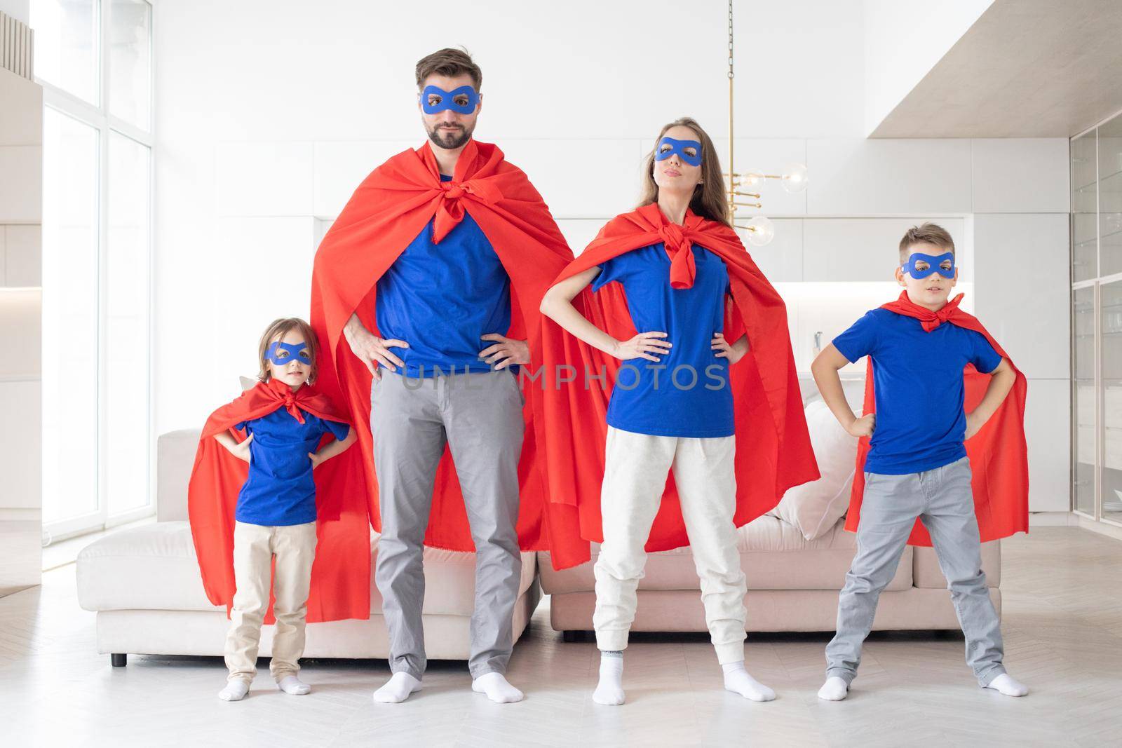 Portrait of superhero family by ALotOfPeople