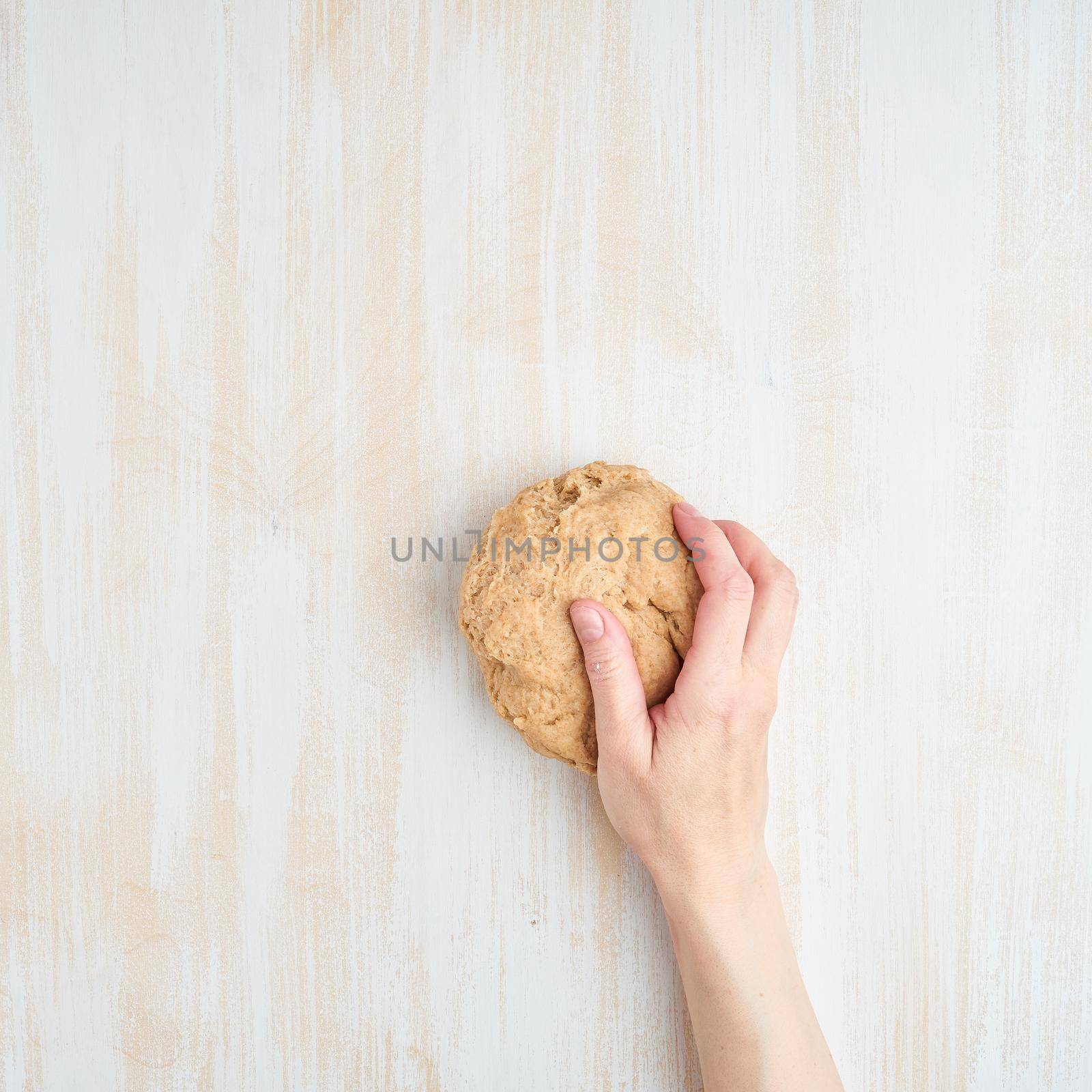 Step by step recipe. Homemade galette with vegetable. Top view, white wooden table