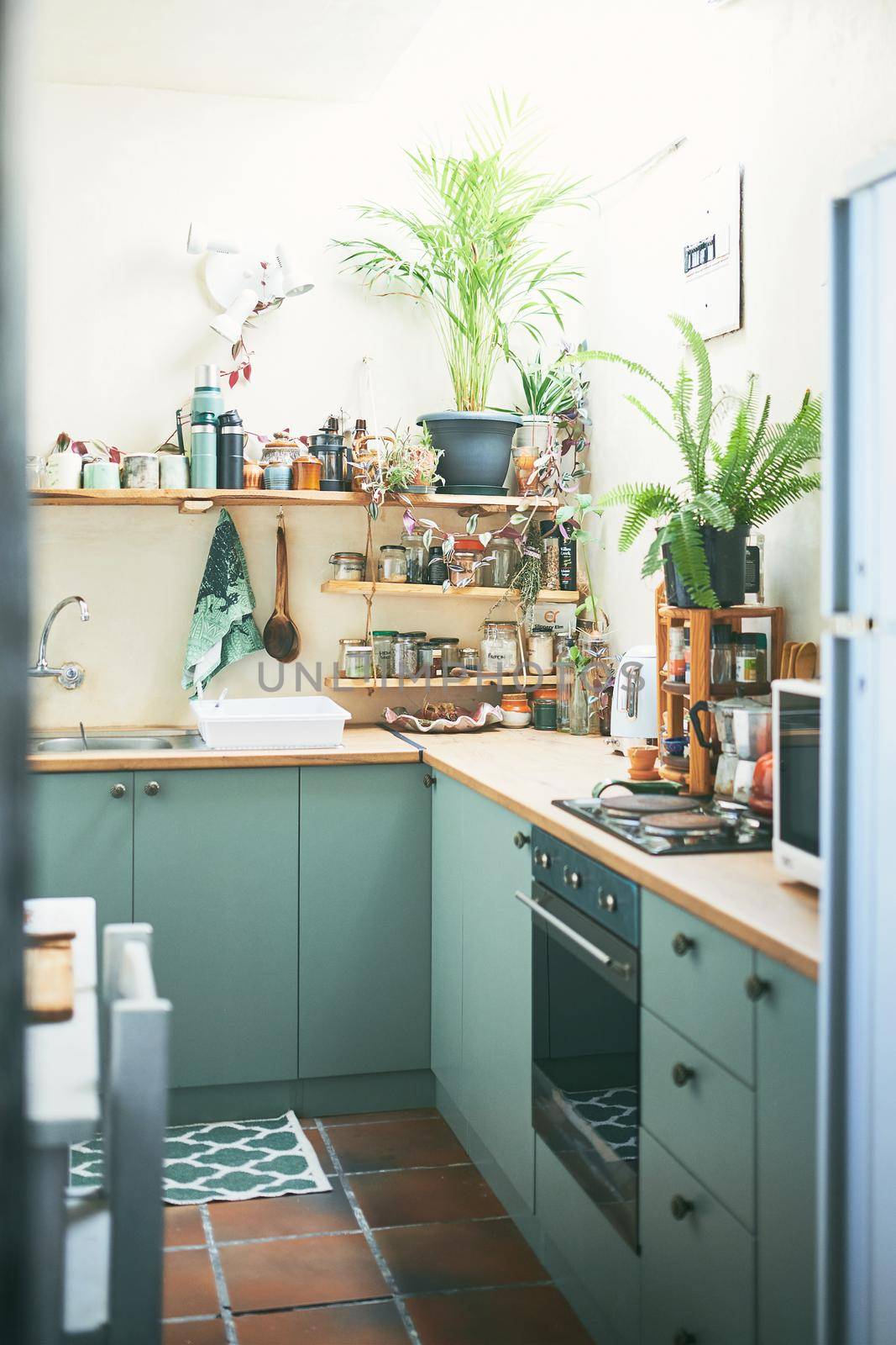 Still shot of an beautiful small apartment kitchen