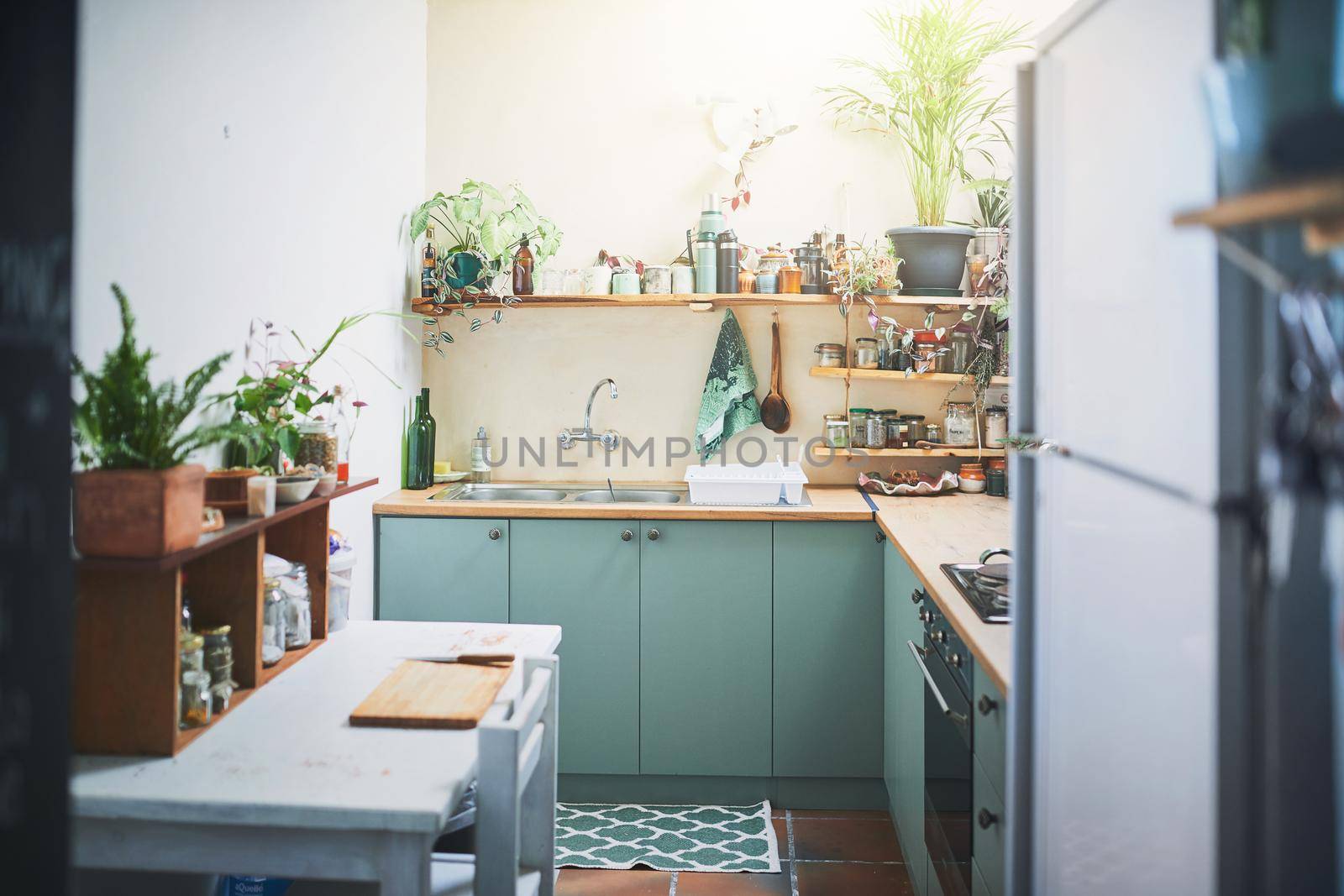 Still shot of a beautiful apartment kitchen