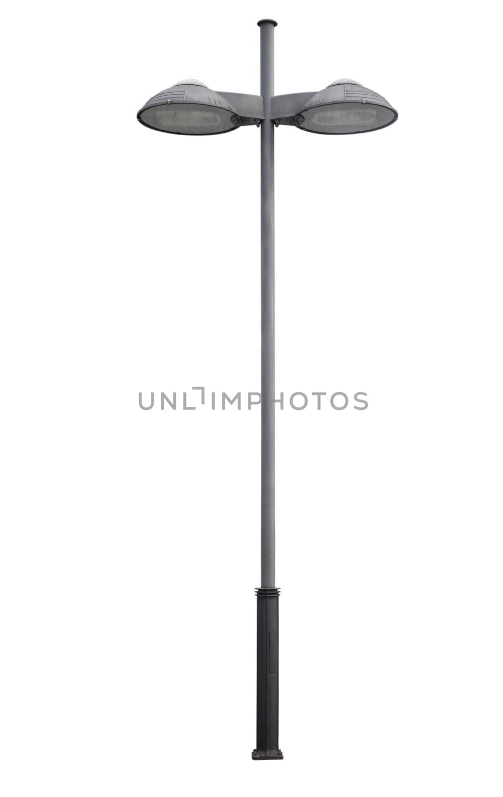 An old street lamppost isolated over white