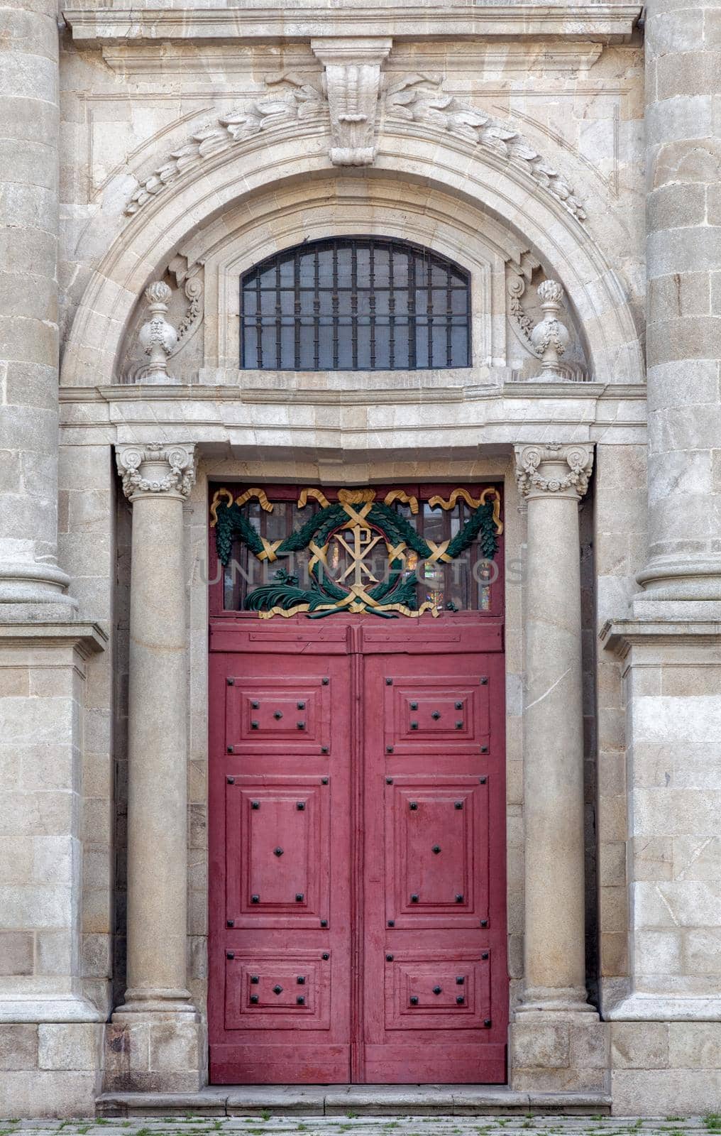 Architecture detail, door of an old building, Lugo, Spain