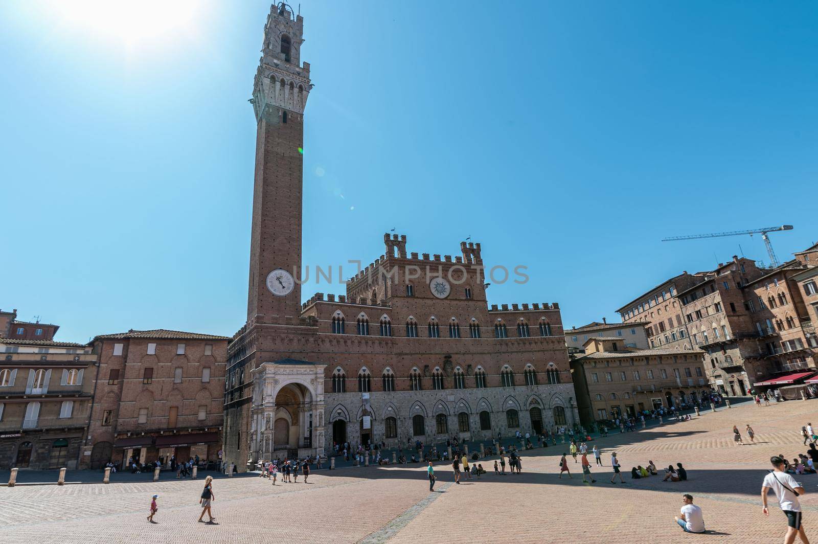 Siena square of Campo and Torre del Eat public palace by carfedeph