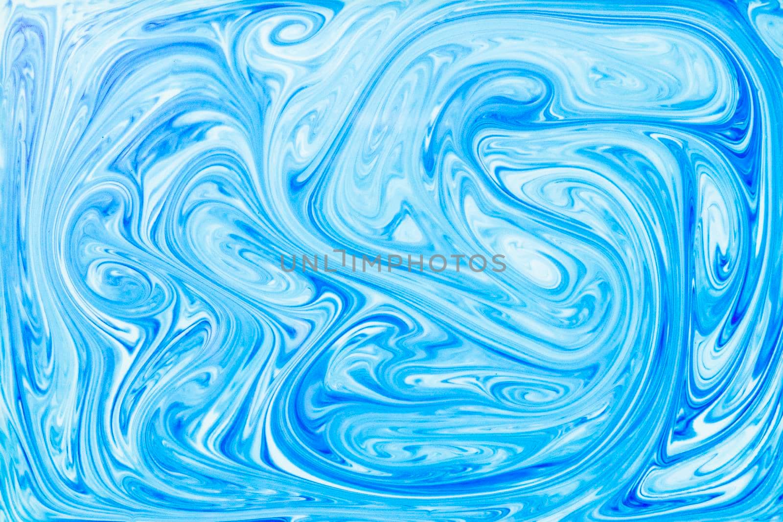 style ebru painting with blue acrylic paint swirls by Zahard