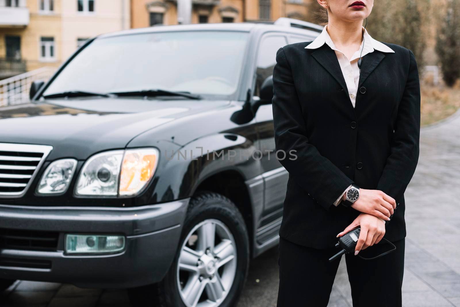 security female providing safety service