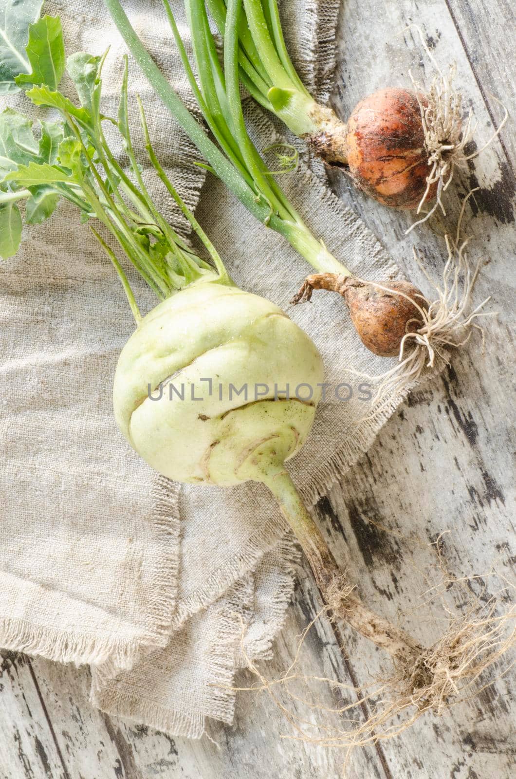 Fresh vegetables on old wooden table. From the series "Autumn vegetables"