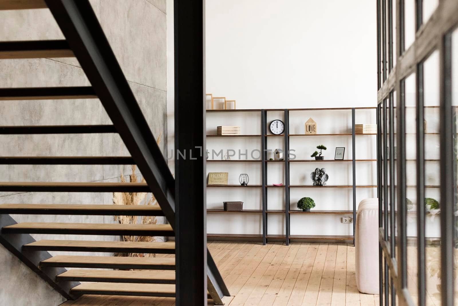 minimalist modern book shelf stairs by Zahard