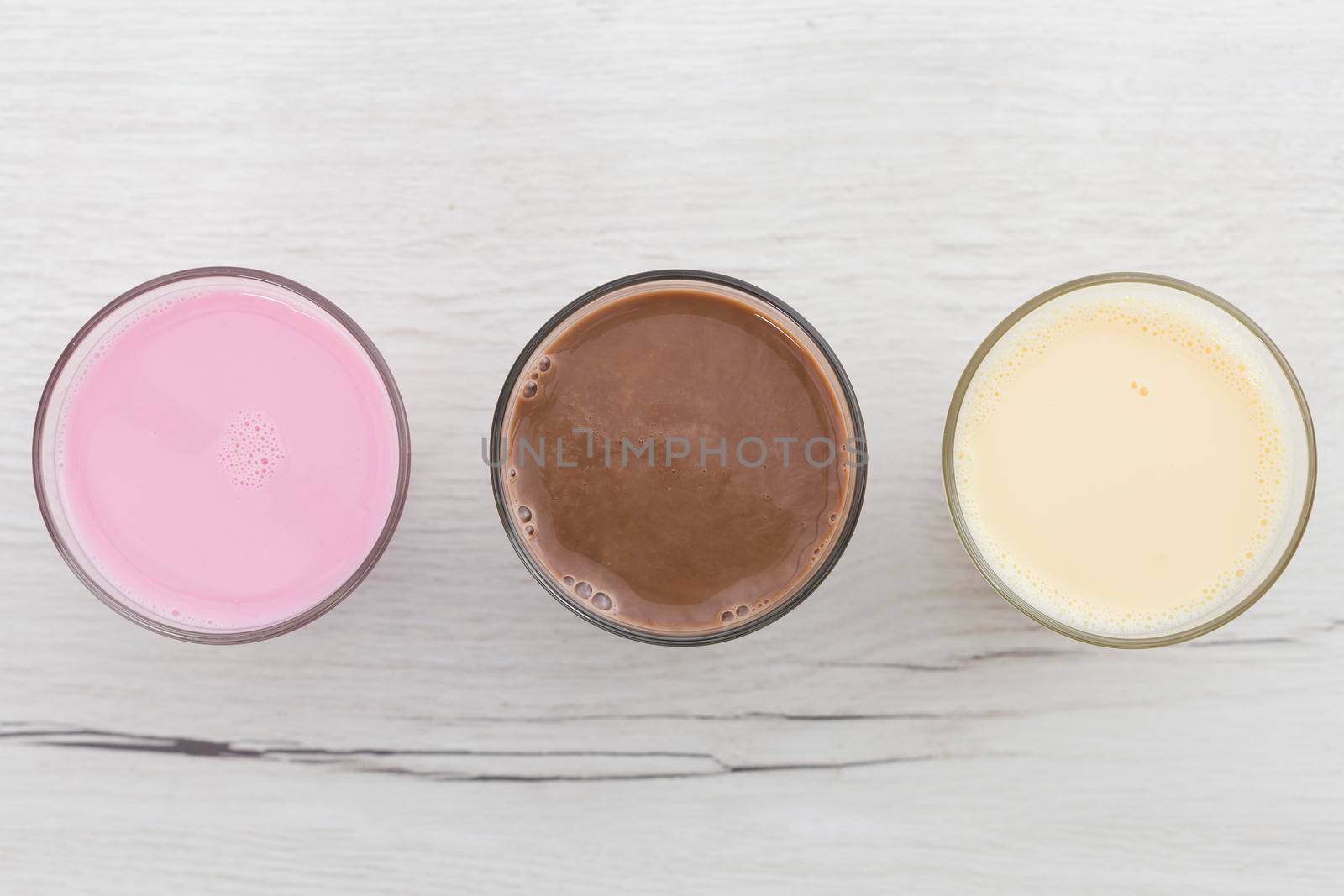 top view assortment smoothies