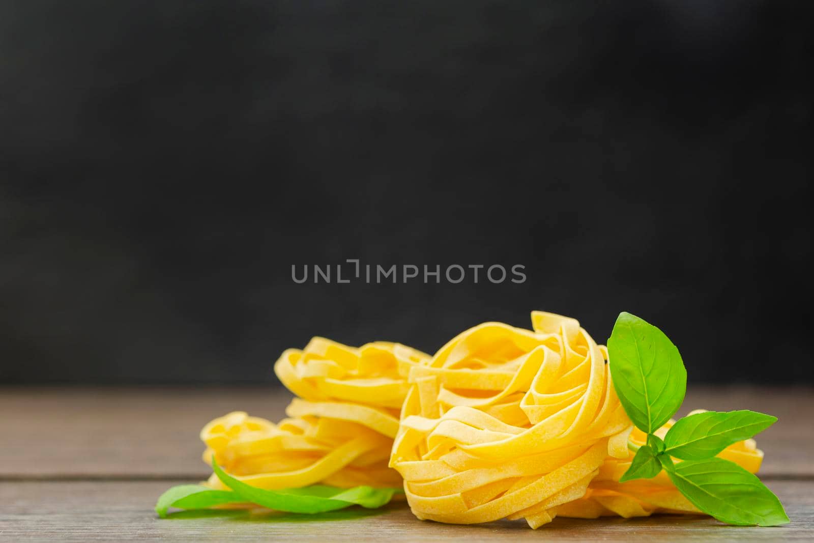 tagliatelle wooden surface