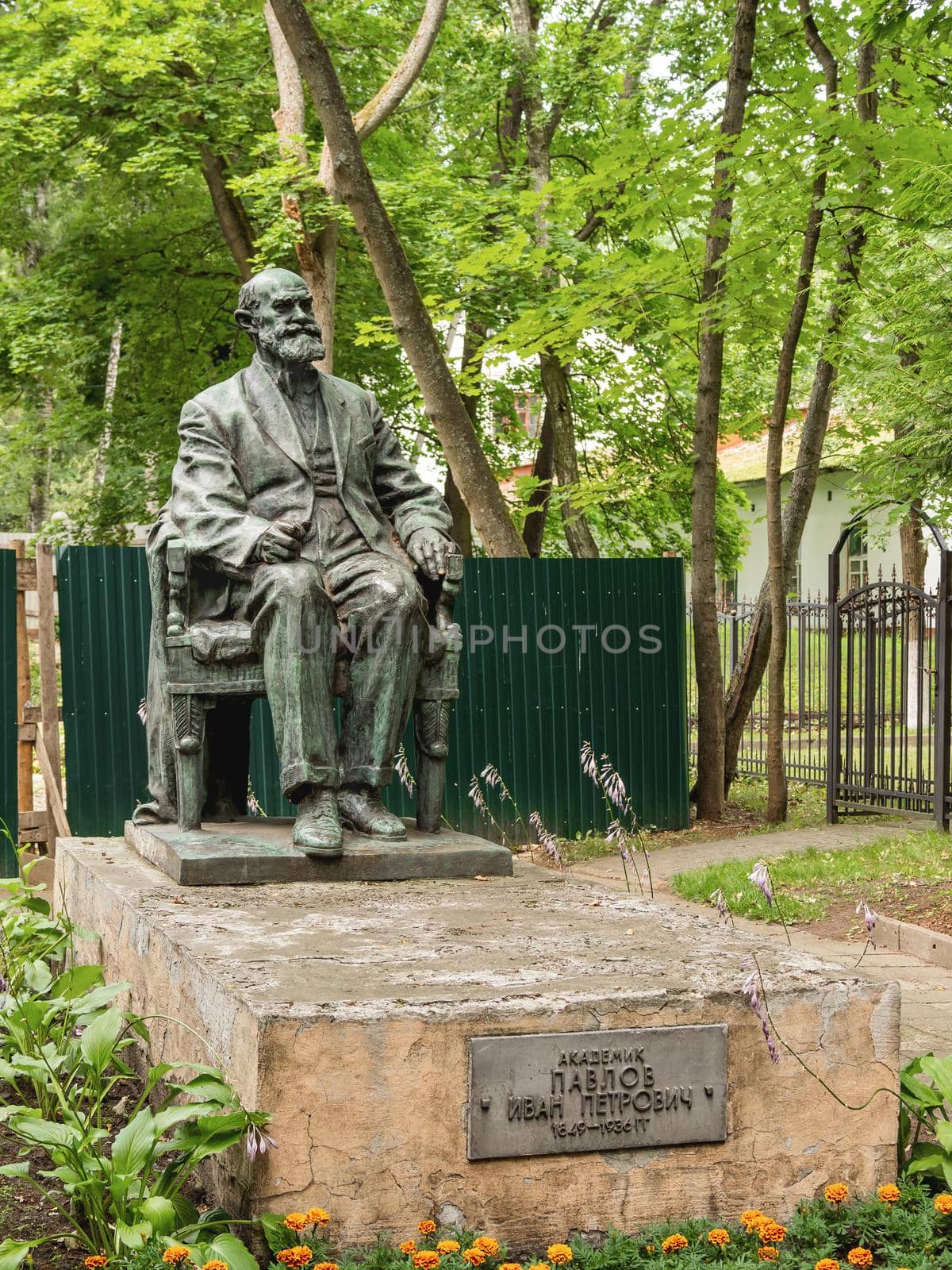 SVETLOGORSK, RUSSIA - July 21, 2019. Monument to famous Russian scientist and physiologist Pavlov I.P.