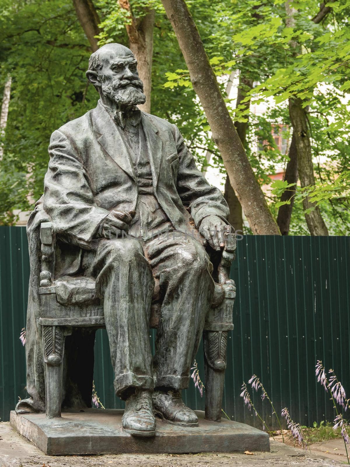 SVETLOGORSK, RUSSIA - July 21, 2019. Monument to famous Russian scientist and physiologist Pavlov I.P.