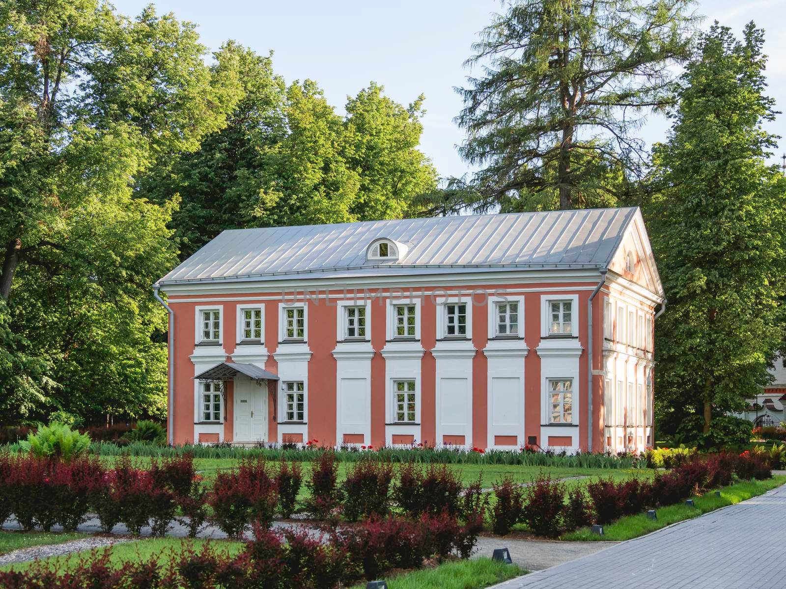 Bolshye Vyazemy, Russia - May 28, 2018. Museum of Bolshye Vyazemy manor, architectural landmark in Moscow area.