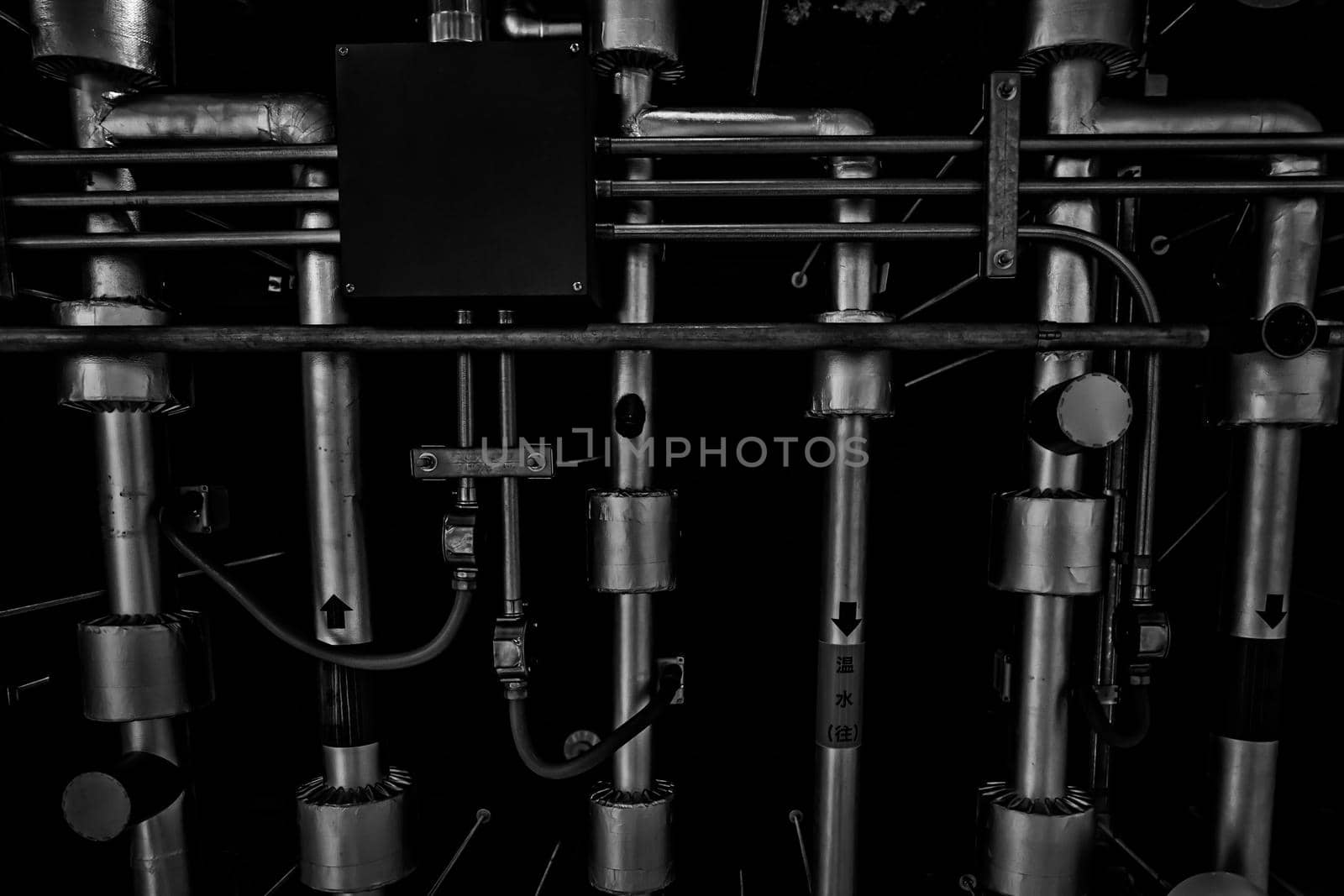 Factory Ceiling Piping Image. Shooting Location: Sendai, Miyagi Prefecture