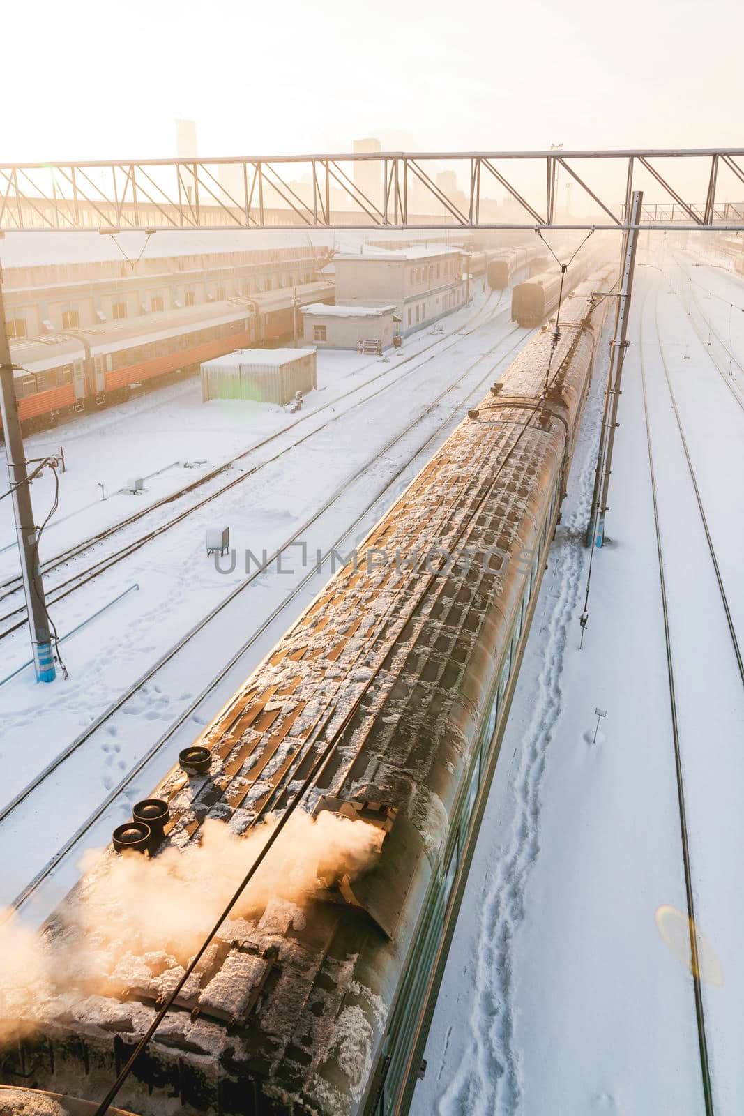 MOSCOW, RUSSIA - January 01, 2010. Upper view on Studencheskaya subway station of Moscow underground before renovation.