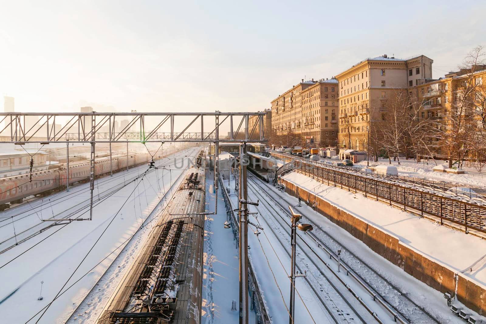 MOSCOW, RUSSIA - January 01, 2010. Upper view on Studencheskaya subway station of Moscow underground before renovation. by aksenovko