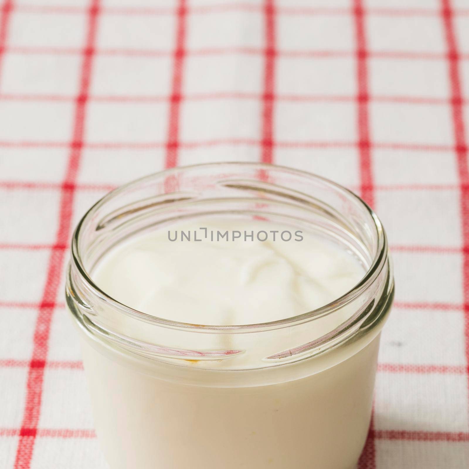 white yogurt jar tablecloth by Zahard