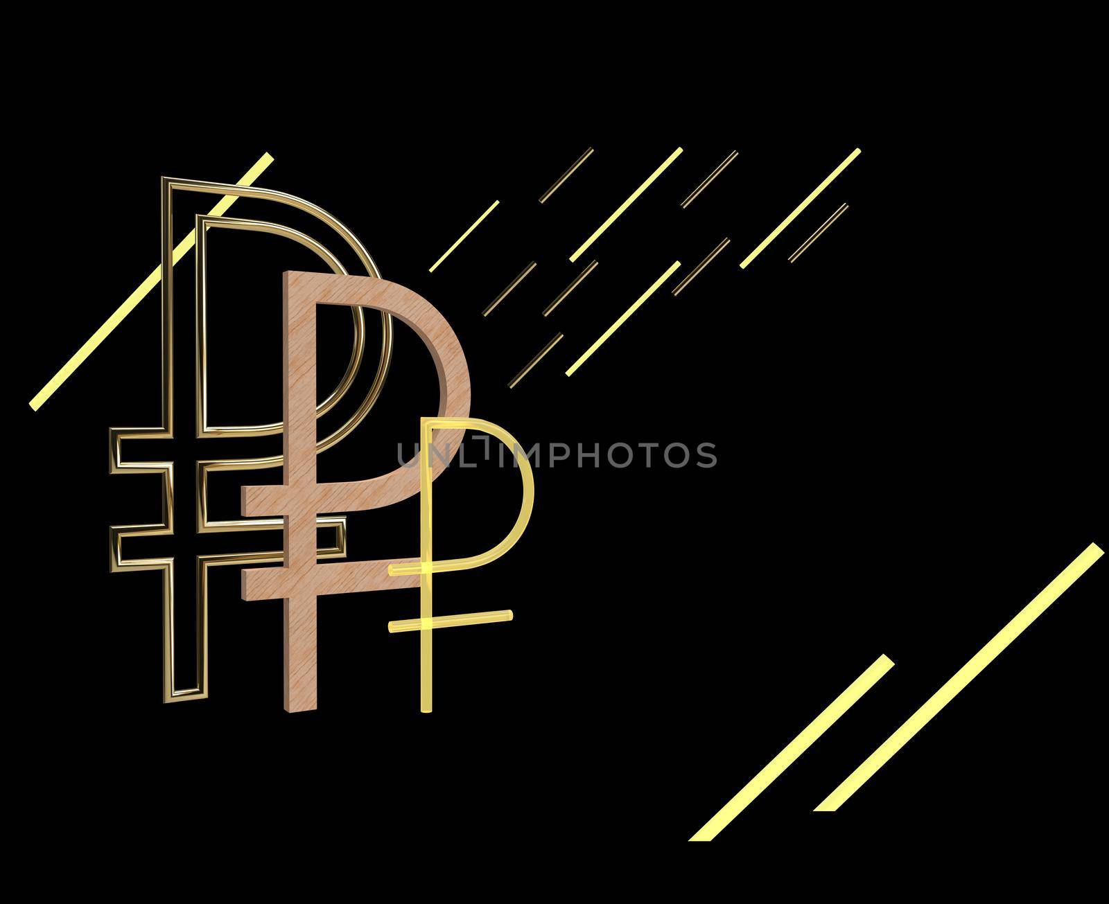 3d rendering illustration of Russian rouble sign by kisika