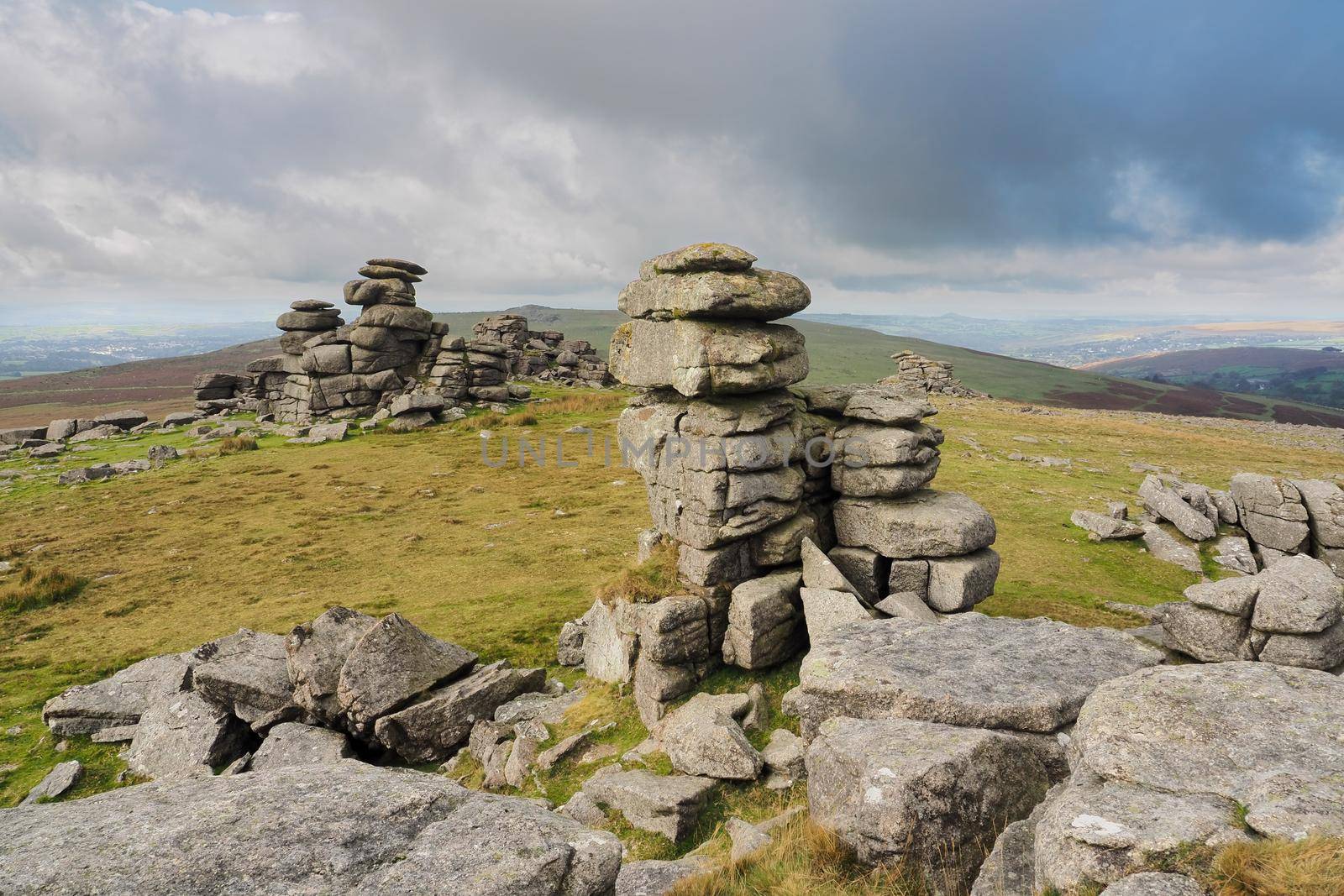 Great Staple Tor with views over the valley below, Dartmoor National Park, Devon by PhilHarland