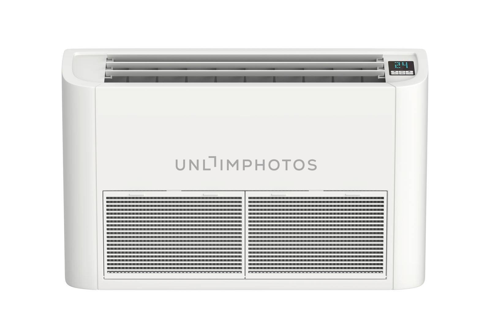 Floor mounted air conditioner isolated on white background, front view