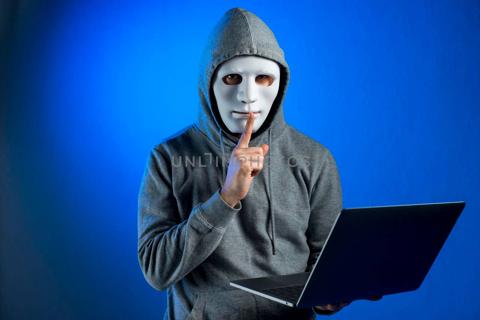 portrait hacker with mask