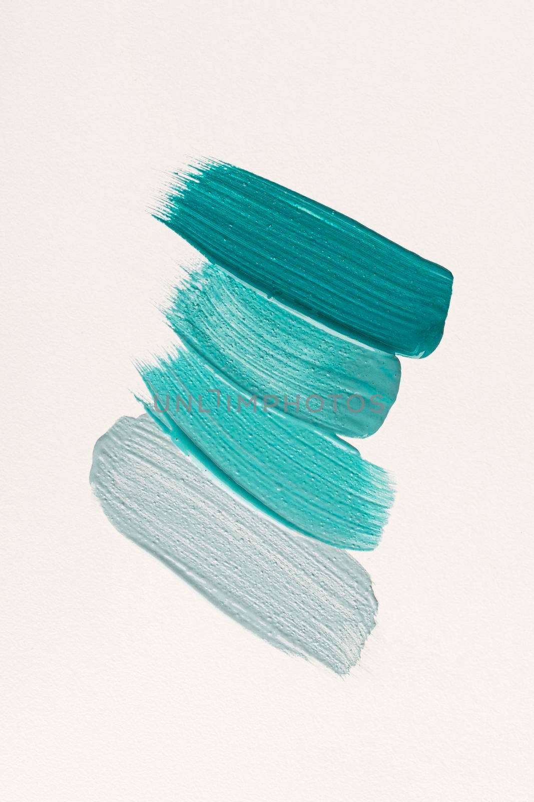 flat lay blue paint brush strokes