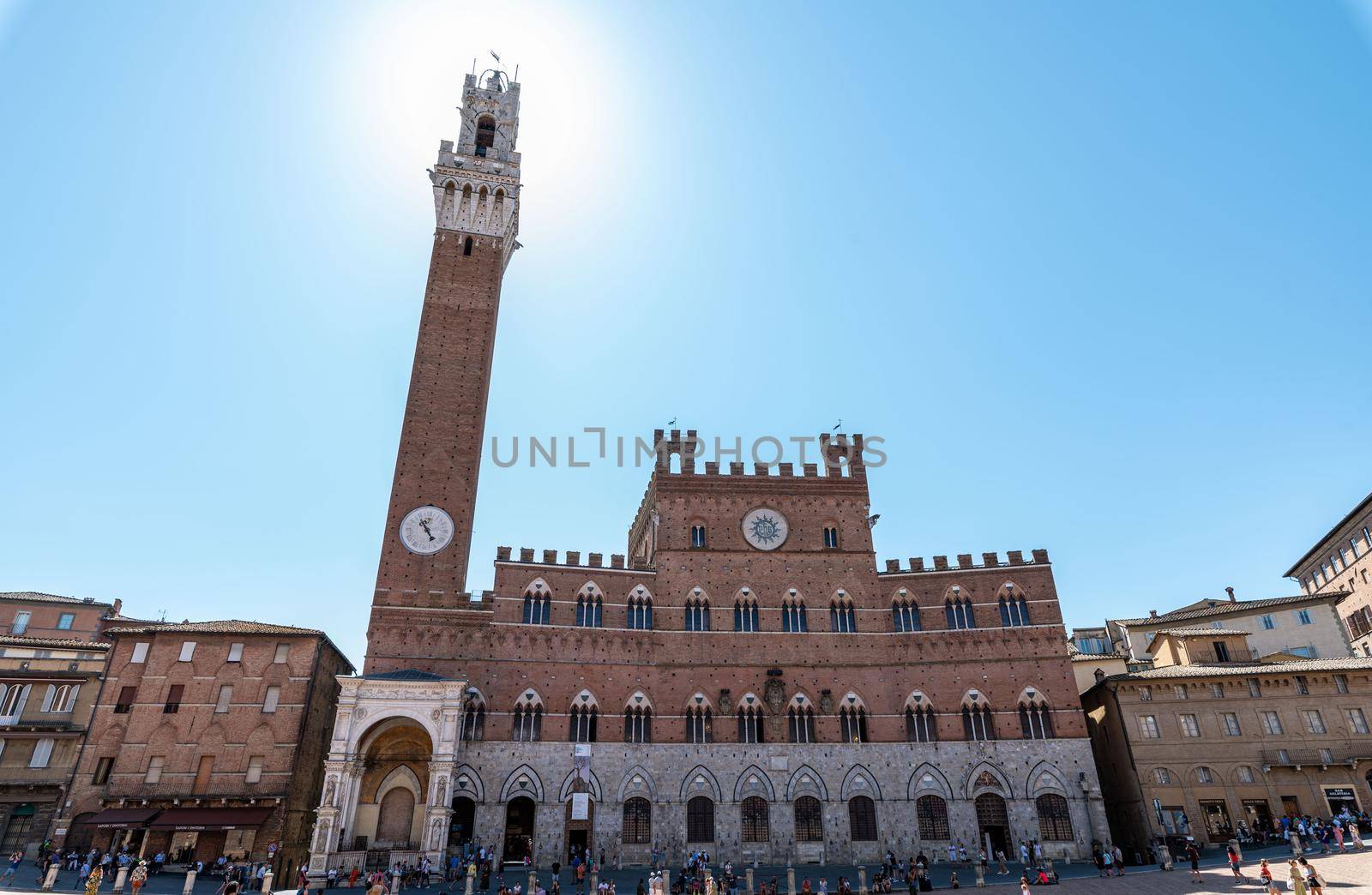 Siena square of Campo and Torre del Eat public palace by carfedeph