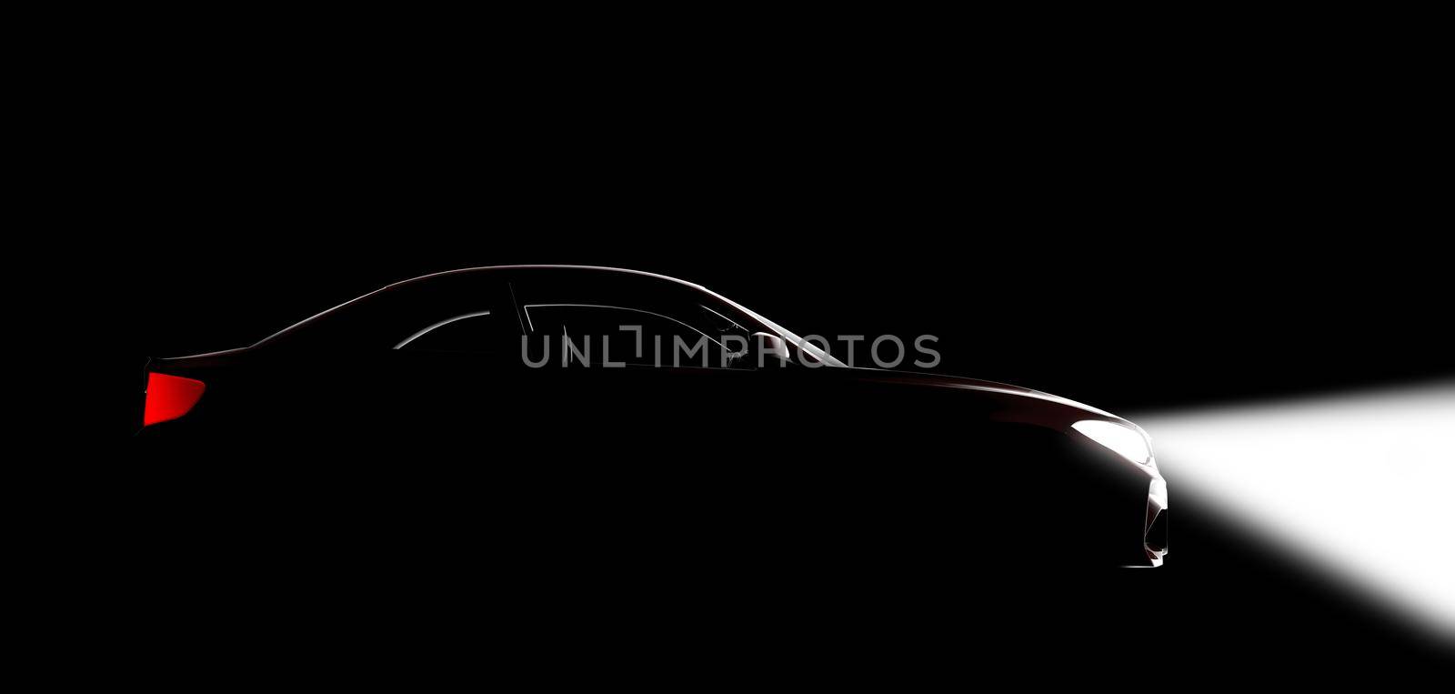 A car in a black studio with lights by cla78