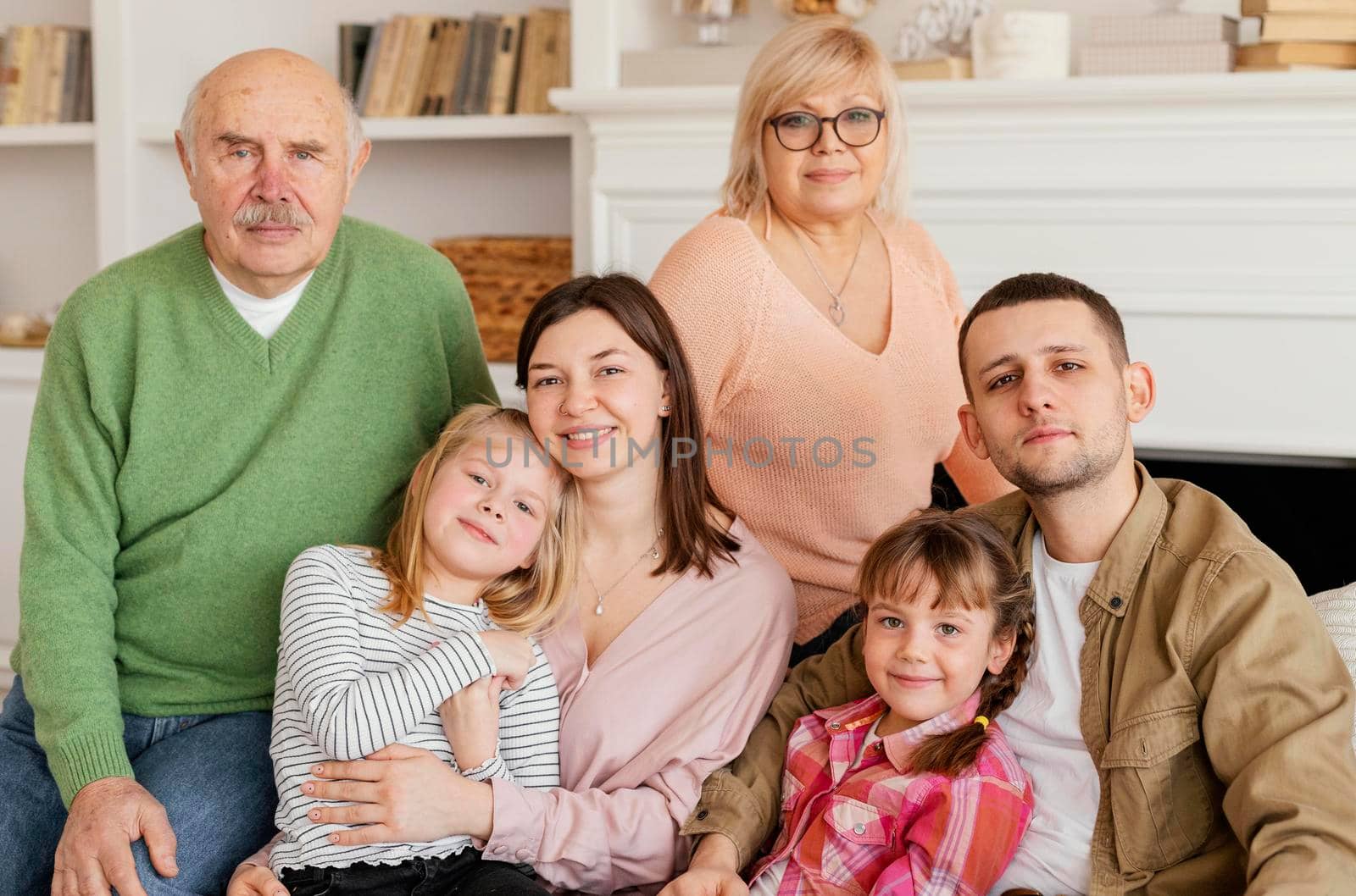 medium shot happy family posing by Zahard