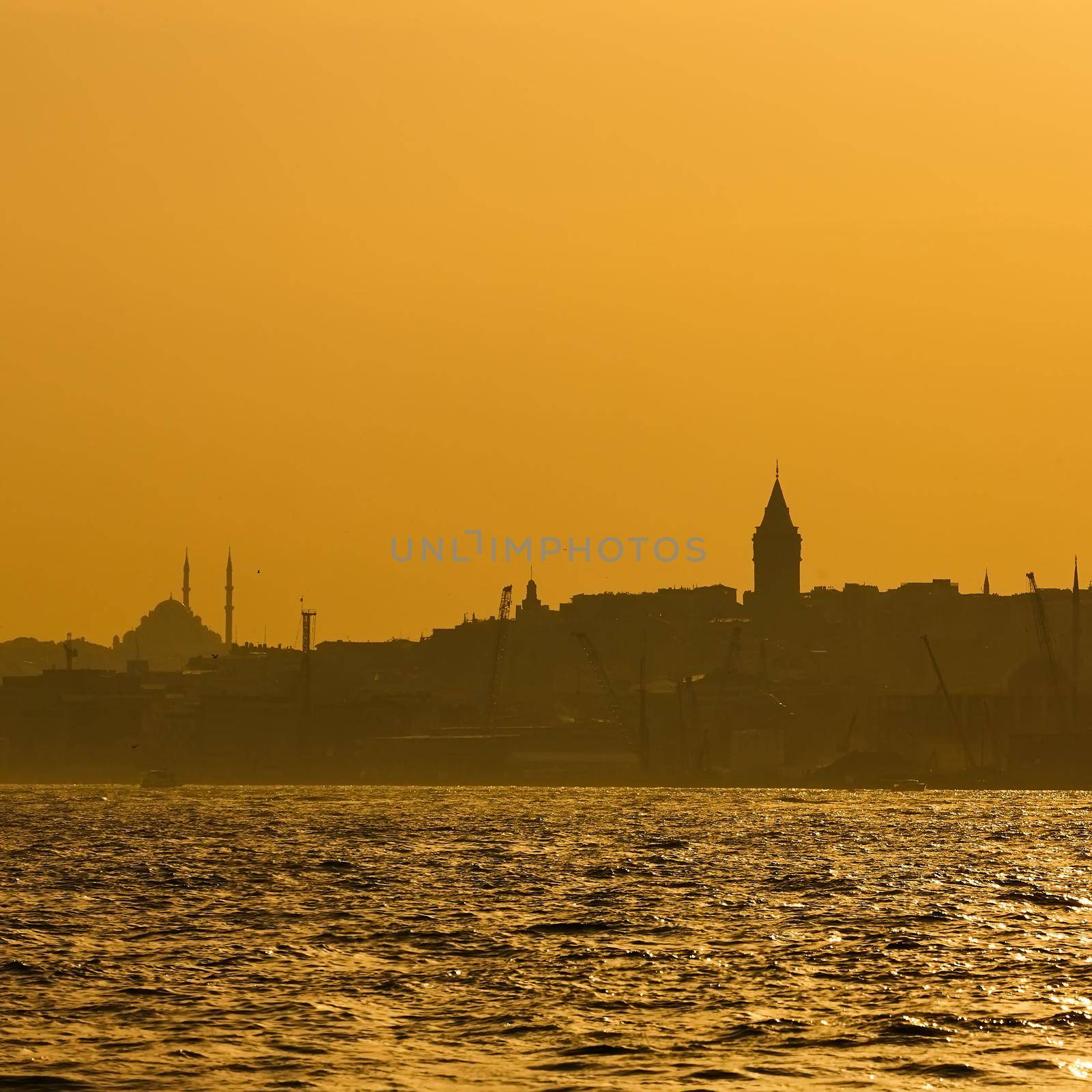 Istanbul beautiful silhouette on the bosphorus by sarymsakov