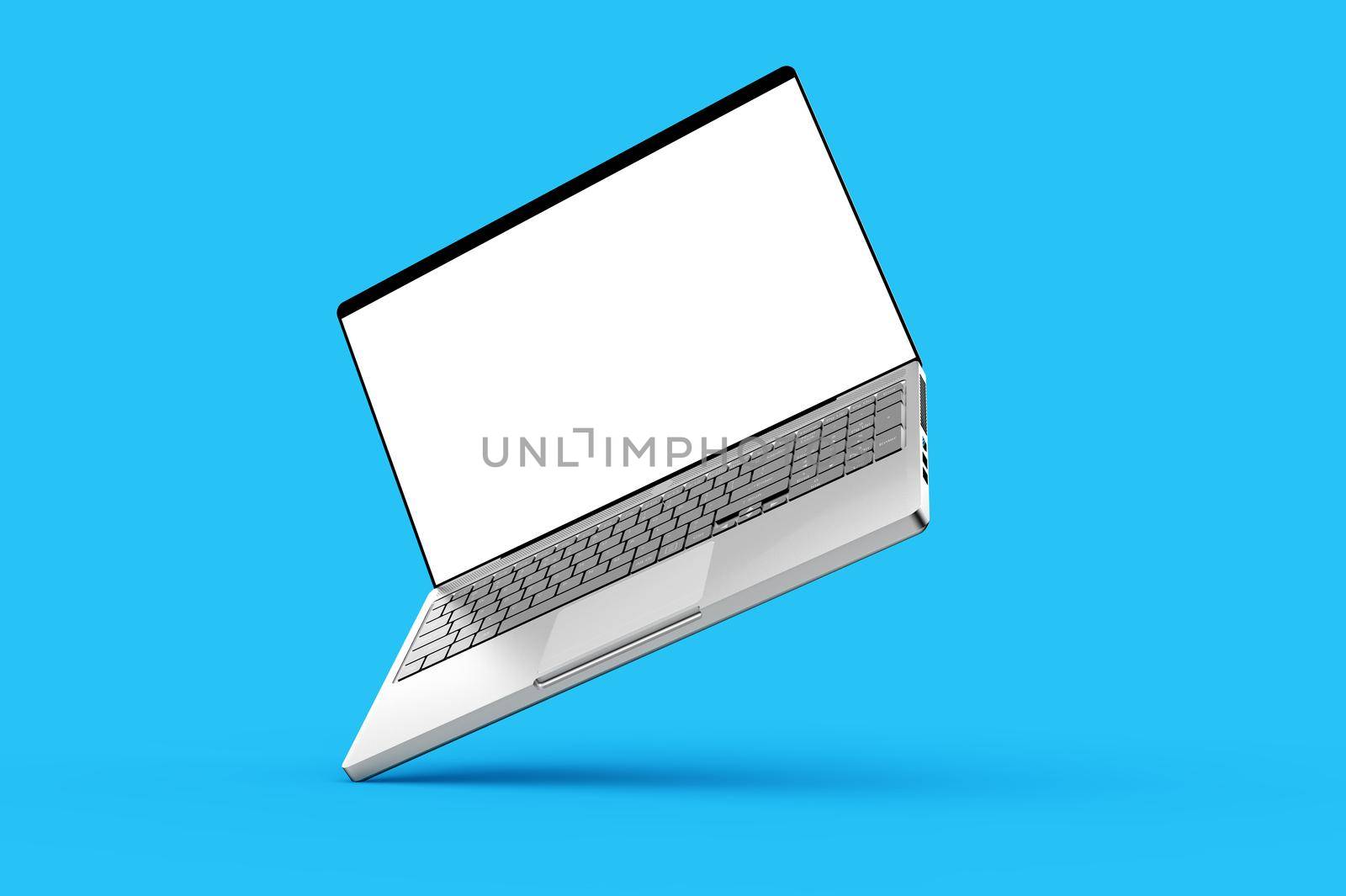 Laptop mockup, 3D illustration.