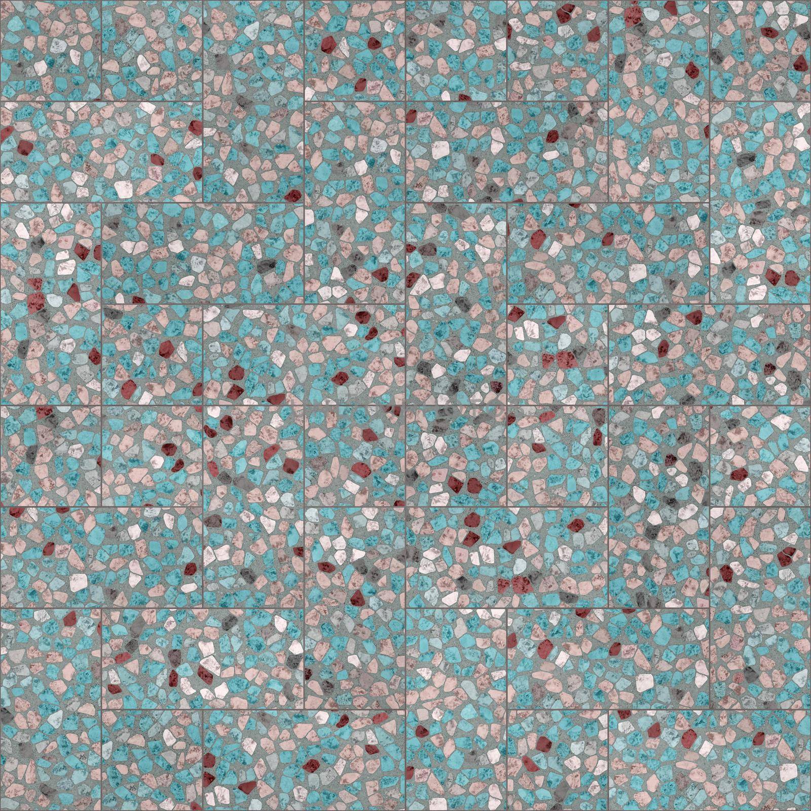 Blue terrazzo floor, marble surface, seamless texture.