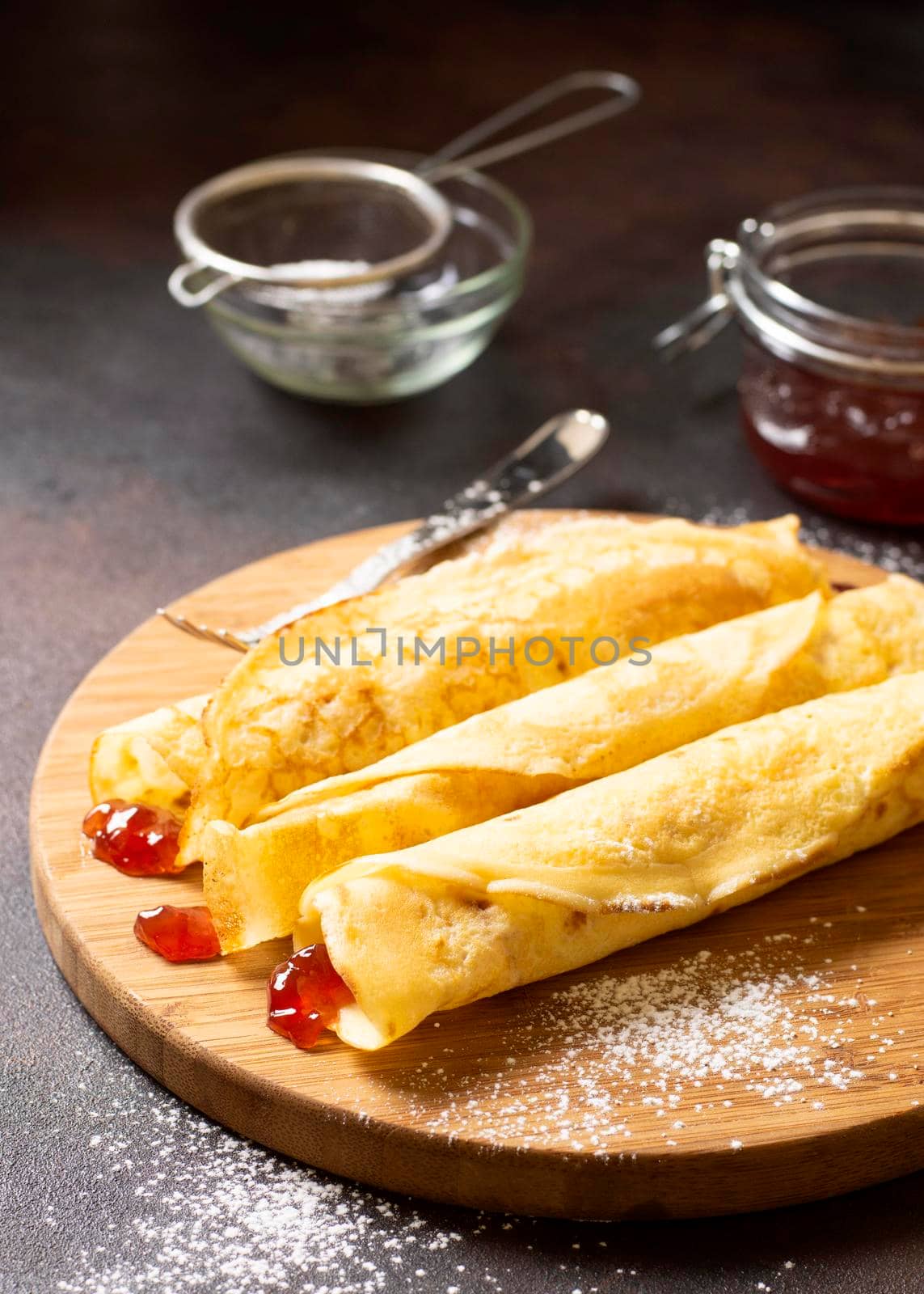 delicious winter crepe dessert jam high view by Zahard